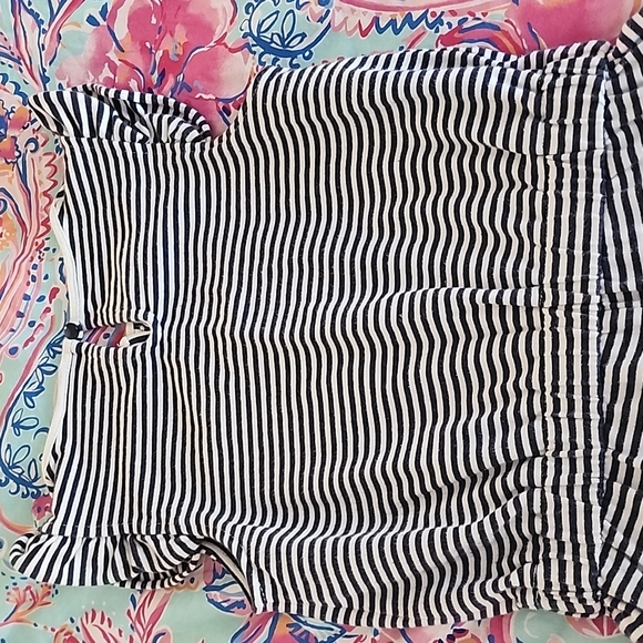 Janie and Jack 5 Romper Navy Stripe Resort Play - Picture 7 of 8